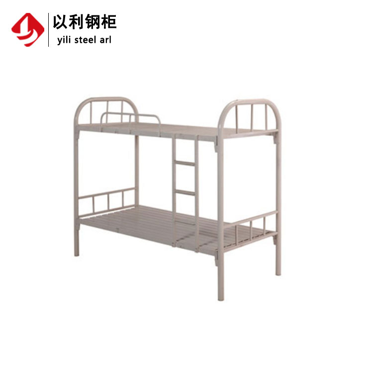 50管灰白龙骨大弯床 上下铺双层员工宿舍铁架床